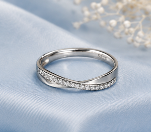 Seaila 925 Sterling <b>Silver</b> <b>Cross</b> Engagement <b>Ring</b> Pave Setting Cubic Zirconia Women Minimalist Trendy Fashion Jewelry Third Party - Product Image 4