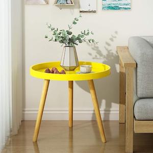 Mesa de Centro Pequeña Multifuncional de Estilo Antiguo Tradicional, Mueble de Madera Ecológica y Duradera para Sala de Estar, con 3 Patas Estables - Product Image 4