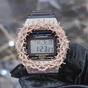 Iced Out Moissanite Quartz <b>Watch</b> Digital Display Diamond Encrusted Wristwatch Unisex Custom Sample Design - Product Image 1