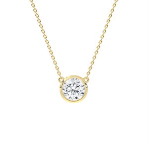 Collier ras-du-cou solitaire minimaliste en or blanc 14k 18k avec diamant de culture rond de 2,8 carats serti à la rubisserie, bijoux fins de qualité supérieure HPHT - Product Image 1