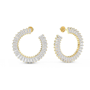 Boucles d'oreilles élégantes et tendance en or massif 14k/18k, opalescentes, avec diamants de laboratoire, certifiées IGI, qualité VS1 - Product Image 3