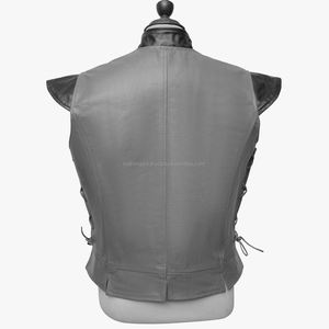 Haute Qualité En Gros Boucle Respirant À La Main 2 Côté Lacé Gris Gilet En Cuir Service D'OEM - Product Image 3