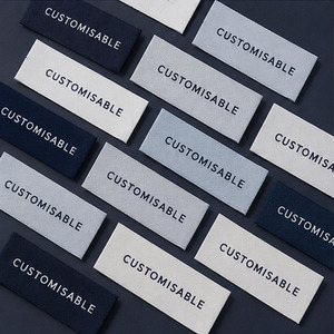Étiquettes tissées personnalisées rectangulaires en coton, à coudre, lavables, avec bords coupés à chaud, pour vêtements, chapeaux, chaussures - Product Image 1