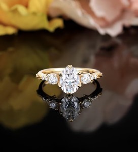 Oval Cut Moissanite <b>Ring</b> 925 Sterling <b>Silver</b> <b>Solitaire</b> Engagement <b>Ring</b> Elegant Minimalist Wedding Jewelry Gift for Her - Product Image 1