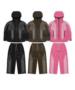 Chándal cortavientos 100% nailon en diferentes colores, pantalón y chaqueta con capucha, líneas reflectantes, chándal cortavientos para hombre. - Product Image 1