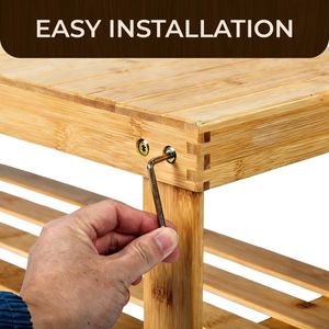 Scarpiera in bambù a 3 strati senza giunture, lunga 70 cm, in legno naturale, dimensioni 70*28*45 cm - Product Image 6