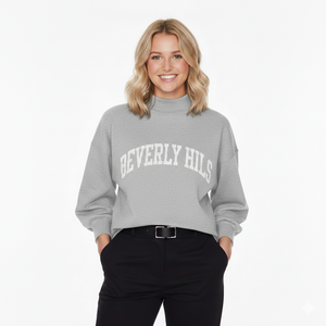 Custom Logo Printed Knitted <b>Long</b> Sleeve Winter Mock Neck <b>Sweatshirt</b> Sorority Greek Fraternity Pullover <b>Women's</b> <b>Sweatshirt</b> - Product Image 6