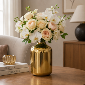 Florero de latón dorado hecho a mano |   Moderno Florero Decorativo de Metal para Decoración del Hogar |   Centro de Mesa de Lujo |   Jarrón al por Mayor para Hotel - Product Image 3