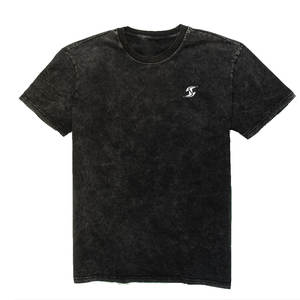 Camiseta de Algodón y Poliéster de Alta Calidad con Lavado Ácido 2026, Camiseta Vintage Relajada con Lavado Ácido Mineral - Product Image 1