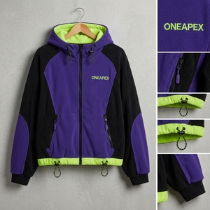 <b>Women's</b> <b>Purple</b> Color Fleece <b>Tracksuit</b> Set Zip Up Jacket Wide Leg Jogger Pants Streetwear Casual Sportswear Custom Apparel - Product Image 6