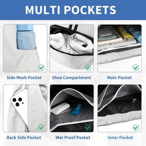 Bolsa de Gimnasio de Lona con Diseño Inteligente, Bolsa de Viaje Deportiva con Múltiples Bolsillos - Product Image 4