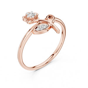 Anillo de Oro Amarillo de 14K con Diamante Cultivado en Laboratorio para Mujer |   Ropa de Fiesta |   Diamante Cultivado Nuevo - Product Image 6