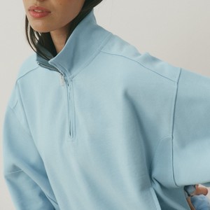 Nueva Llegada: Sudadera Oversize Personalizada para Mujer con Media Cremallera, de Algodón y Forro Polar, Hombros Caídos, Sudadera de Alta Calidad para Mujer - Product Image 3