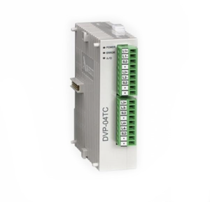 Módulo de Extensión PLC Delta DVP04TC-S, Entrada de Termopar de 4 Canales, 24VDC, Montaje en Riel DIN para la Serie DVP - Product Image 1