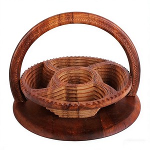 Panier à pain artisanal en bois de chêne vintage - Vente en gros - Product Image 2