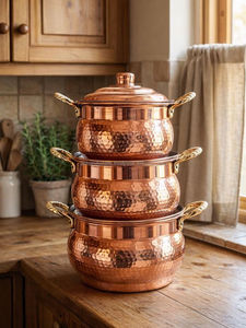 Ali Handicrafts – Plat à curry haut de gamme en cuivre pur martelé, écologique, fait main, avec couvercle en acier inoxydable - Product Image 6