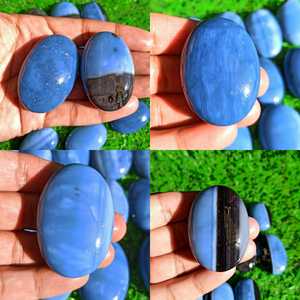 Opale bleue rayée naturelle d'Owyhee, pierre de paume polie, cristal de guérison, Reiki, méditation, soulagement du stress, vente en gros, Feng Shui - Product Image 5