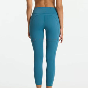 Leggings de yoga taille moyenne pour femmes, couleur unie, service OEM à faible MOQ, haute qualité, écologiques, respirants, vêtements de fitness à prix abordable - Product Image 4