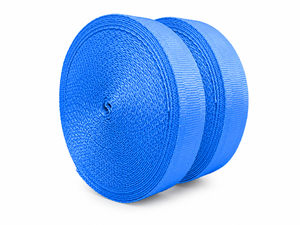 Provina Eco-friendly High Tenacity <b>100</b>% <b>Polyester</b> Texturized Ring-Spun Raw Slub <b>Yarn</b> 50mm Blue Custom Woven Logo Single Strap - Product Image 1
