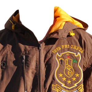 Iota Phi Theta Windbreaker <b>Jacket</b> Brown Gold Greek Apparel Fraternity <b>Lightweight</b> Zip Up <b>Jacket</b> Premium Fit - Product Image 6
