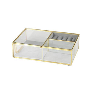 Boîte cadeau de luxe en laiton et verre avec couvercle transparent - Product Image 4