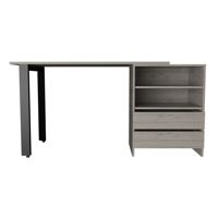 Escritorio de Oficina Cusco Gris Claro de 120 cm, Escritorio con Almacenamiento Personalizable, Muebles de Oficina