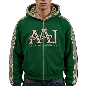 Sweat-shirts à capuche rétro à rayures latérales, personnalisables avec logo, style streetwear vintage, zippés, décontractés, en molleton de coton 400 GSM, marque privée, vente en gros - Product Image 1