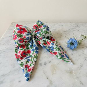 Paisley Trendy Floral Printed Cotton Hair <b>Bow</b> <b>Clip</b> 12cm European American Style Girls Daily Wear Party Soft Comfortable Kids - Product Image 1