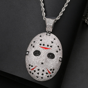 Hockey Mask Moissanite Pendant Necklace 925 Silver <b>Iced</b> <b>Out</b> Hip Hop <b>Chain</b> Luxury Statement Jewelry Gift For Men Women - Product Image 1