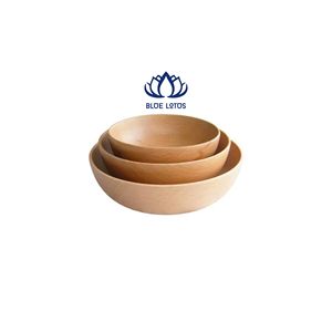 Bol en bois écologique bio, best-seller |   Vaisselle de cuisine de qualité alimentaire naturelle, design vintage, faite à la main, ronde, pour les fêtes - Product Image 1
