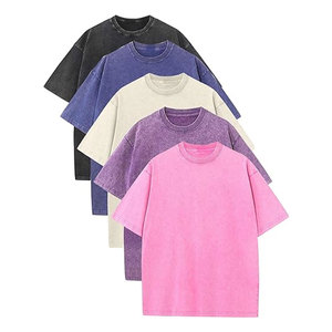 Camisetas de algodón oversize para hombre, estilo vintage, lavado ácido, holgadas, de manga corta, cómodas e informales para el día a día. - Product Image 1