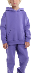 French Terry Heavyweight <b>Oversized</b> Kids Boys Track Suit <b>Joggers</b> Acid Wash Solid Color Block Two-Toned Streetwear Winter - Product Image 3