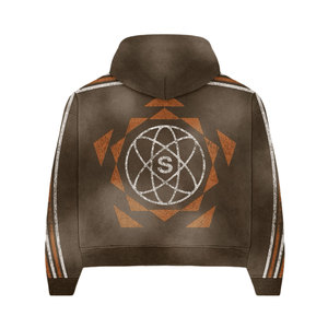 Conjunto de Sudadera con Capucha y Pantalones Acampanados de Felpa de Algodón de Dos Piezas para Hombre, con Estampado de Pedrería Personalizado y Estilo Jogger - Product Image 2