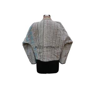 Chaqueta de Punto Reversible Hecha a Mano, Transpirable, de Secado Rápido, 100% Algodón, Estilo Vintage Kantha, con Cuello Alto y Botones, para Otoño y Verano - Product Image 6