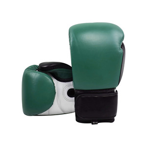 Guantes de Boxeo de Cuero Verde de 16 Onzas con Cierre de Gancho y Bucle, Correa de Muñeca Ajustable para Adultos - Product Image 5