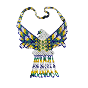 Collier de perles de rocaille en verre sur mesure unisexe, couleurs assorties, aigle spirituel, bijoux Huichol, motifs géométriques en or, anniversaires - Product Image 4
