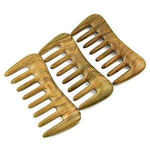Peigne démêlant en bois naturel à dents larges en bois de santal anti-statique pour cheveux bouclés - Product Image 2