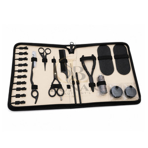 Kit d'outils professionnels pour extensions de cheveux, pinces noires mates, ciseaux, clips, peigne, crochet, ensemble complet d'outils pour extensions de cheveux en salon - Product Image 1