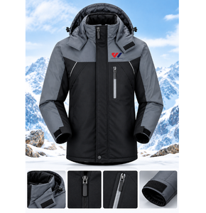 Veste d'hiver pour homme, à capuche, imperméable, coupe-vent, épaisse, pour la randonnée, le ski, les activités de plein air, norme OEKO-TEX, logo personnalisé, OEM, ODM - Product Image 1