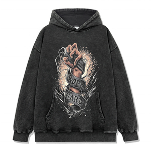 เสื้อฮู้ดดี้ Glory Custom Acid Wash ผ้าฝ้าย 100% เนื้อนุ่ม ระบายอากาศได้ดี พิมพ์ลายโลโก้ตามสั่ง สำหรับใส่ได้ทั้งชายและหญิง - Product Image 6