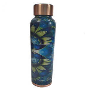 Botella de Agua de Cobre Meena con Estampado de Pavo Real, Sin Uniones, Beneficios para la Salud, Alta Calidad, Precio Personalizado - Product Image 2