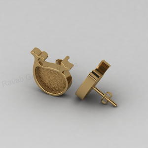 18K Gold Plated Handmade Sterling Silver Dolphin Shape Blank Bezel <b>Stud</b> Earrings Pair DIY Breastmilk Resin Jewelry Findings - Product Image 3