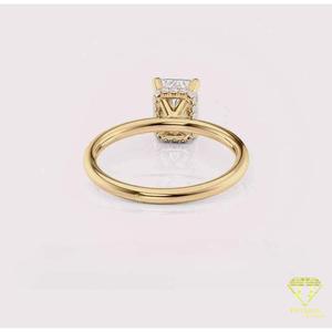 Elegant 925 Sterling Silver Moissanite Diamond Rectangular Cut Ring With Gold Tone Finish For Jewelry Retailers - Product Image 5