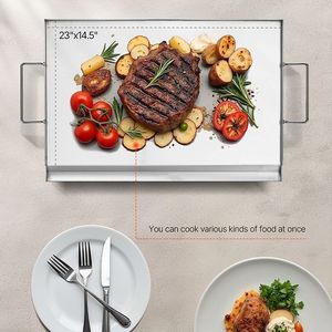 Portable Family Grill Griddle with Handle for <b>Camping</b> and Parties - Product Image 3