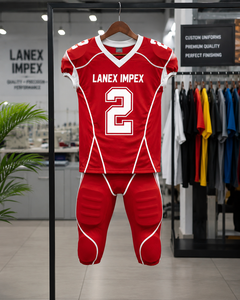 Uniforme de Fútbol Americano Personalizado de Alta Calidad para Hombre, Jersey Rojo y Blanco Sublimado, Ropa de Práctica Transpirable de Poliéster, Talla Adulto - Product Image 5