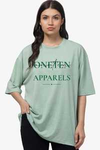 T-shirt interlock pour femme, coupe classique, col rond, manches courtes, longueur standard, décontracté, écologique, 100 % coton, avec logo, lavage en machine - Product Image 1