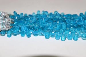 Perles de pierres précieuses naturelles de qualité supérieure, apatite néon facettée en forme de poire, 6 mm, 8 pouces, pour la fabrication de bijoux - Product Image 4