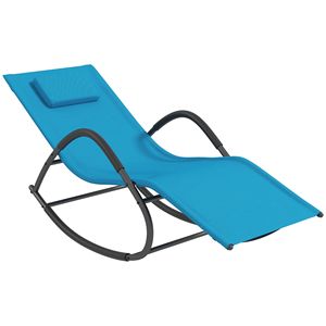 Silla Mecedora Azul Claro Resistente a los Rayos UV y al Agua para Jardín, Piscina, Tomar el Sol, Sillas de Jardín Cómodas - Product Image 1