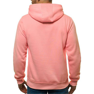<b>Men's</b> Pink Hooded Sweatshirt Regular Fit Solid Color Pocket Casual Autumn Wear Knitted Hoodie Pink hooded sweatshirt <b>men</b> Casual - Product Image 2