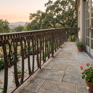 Traditional Cast Iron Balcony <b>Railings</b> <b>Wall</b> Mounted Rust Resistant Outdoor Decorative Architecture for Villa Garden - Product Image 3